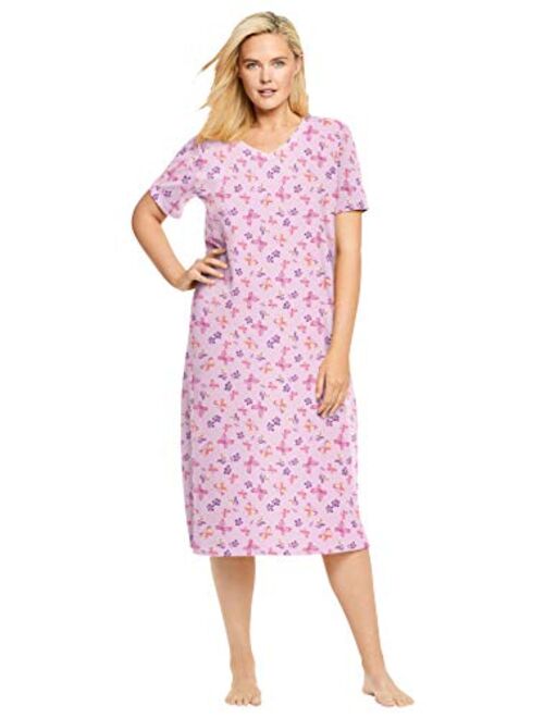 Dreams & Co. Women's Plus Size Long Print Sleepshirt Nightgown