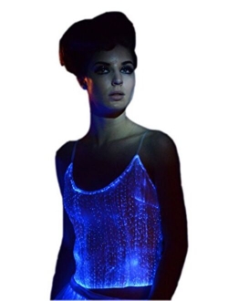 Luminous Tank Top Light Up Tank Tops Glow in The Dark Womens Tops,Mobile APP Control