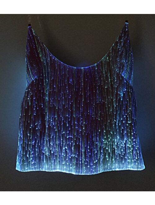 Luminous Tank Top Light Up Tank Tops Glow in The Dark Womens Tops,Mobile APP Control