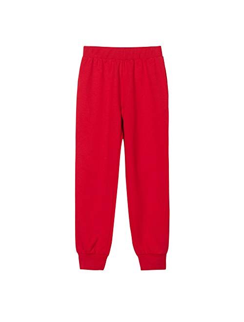 UNACOO Kids Girls Sweatpants Elastic Waistband Pull-on Joggers