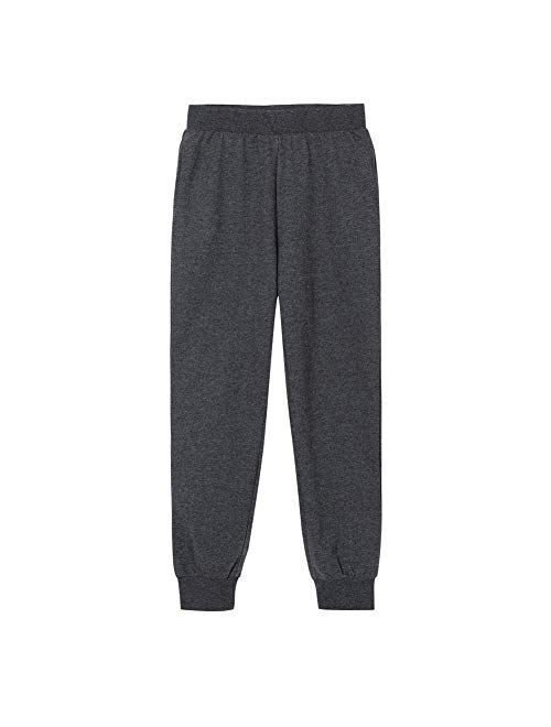 UNACOO Kids Girls Sweatpants Elastic Waistband Pull-on Joggers