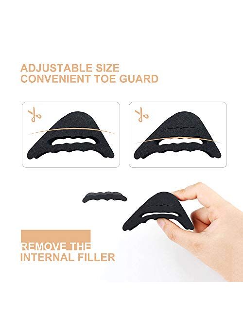 4 Pairs Toe Filler Inserts Adjustable Toe Plug Reusable Shoe Filler for Too Big Shoes for Women Men Unisex Pumps Flats Sneakers - Black + Beige