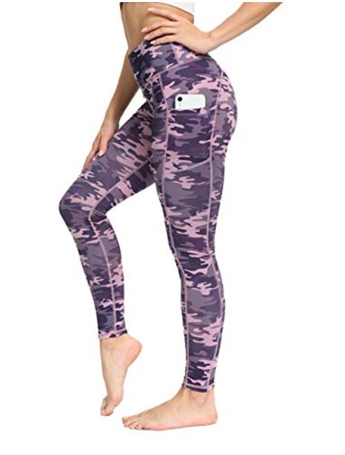 IOJBKI High Waisted Yoga Pants Tummy Control Workout Running Leggings with Pockets for Women