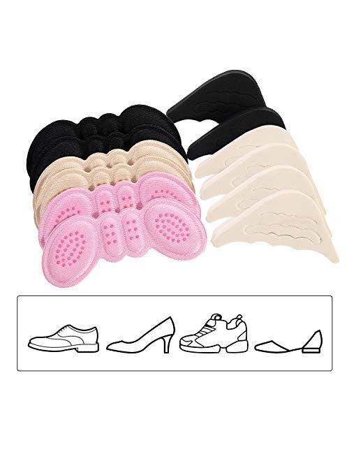 6 Pairs Toe Filler Inserts Adjustable Shoe Filler Heel Grip Liner Insert for Improving Shoe Fit Heel Protection Prevent Blister Unisex