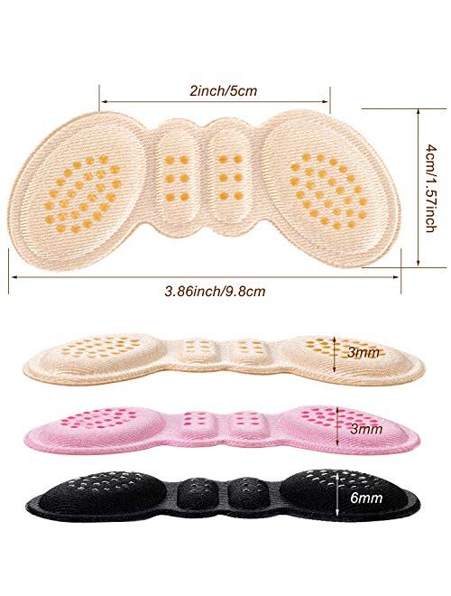 6 Pairs Toe Filler Inserts Adjustable Shoe Filler Heel Grip Liner Insert for Improving Shoe Fit Heel Protection Prevent Blister Unisex