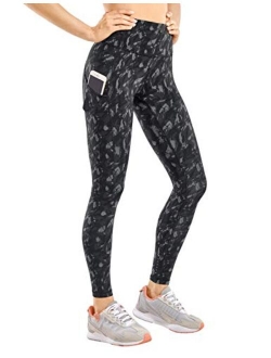 Women's Naked Feeling Workout Leggings 25 Inches - High Waisted Yoga Pants with Side Pockets