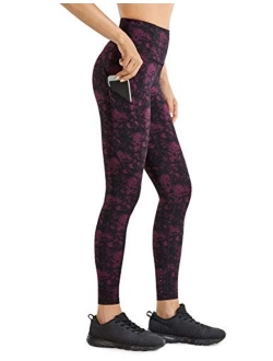 Women's Naked Feeling Workout Leggings 25 Inches - High Waisted Yoga Pants with Side Pockets