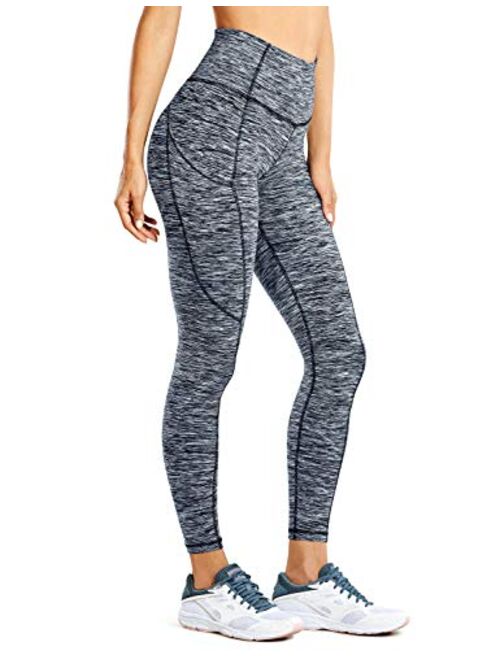 CRZ YOGA Women's Naked Feeling Workout Leggings 25 Inches - High Waisted Yoga Pants with Side Pockets