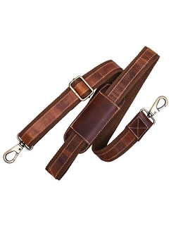 Leather Bag Strap Replacement Adjustable Shoulder Strap Brown Black For Messenger, Laptop, Camera, Travel Bags Fit for all with Metal Swivel Hooks