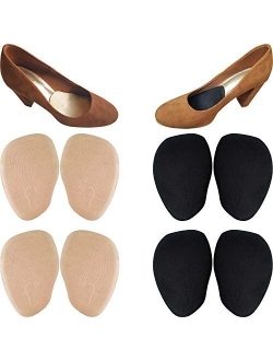 Chiroplax High Heel Cushion Inserts Pads (4 Pairs) Suede Ball of Foot Forefoot Metatarsal Anti Slip Shoe Insoles for Women