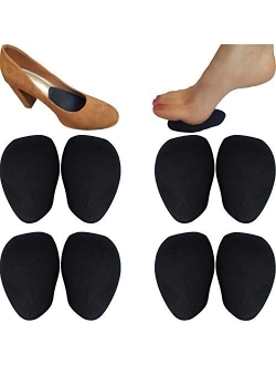 Chiroplax High Heel Cushion Inserts Pads (4 Pairs) Suede Ball of Foot Forefoot Metatarsal Anti Slip Shoe Insoles for Women