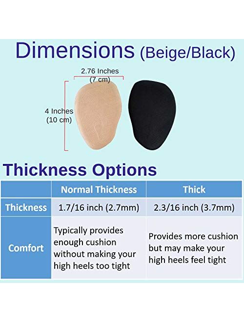 Chiroplax High Heel Cushion Inserts Pads (4 Pairs) Suede Ball of Foot Forefoot Metatarsal Anti Slip Shoe Insoles for Women