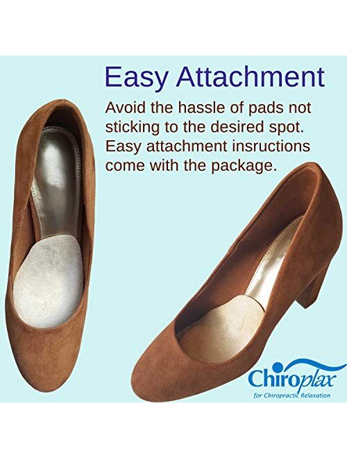 Chiroplax High Heel Cushion Inserts Pads (4 Pairs) Suede Ball of Foot Forefoot Metatarsal Anti Slip Shoe Insoles for Women