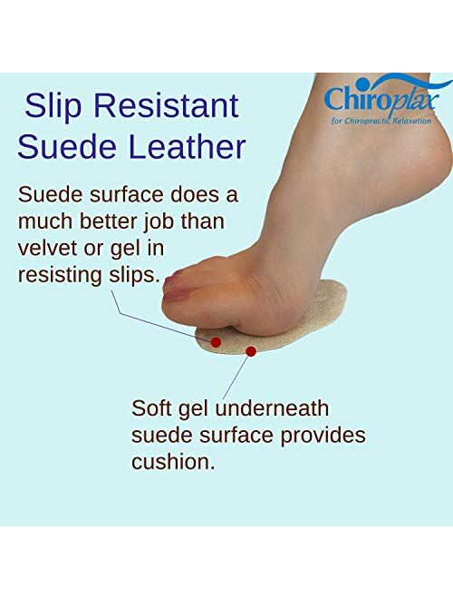 Chiroplax High Heel Cushion Inserts Pads (4 Pairs) Suede Ball of Foot Forefoot Metatarsal Anti Slip Shoe Insoles for Women