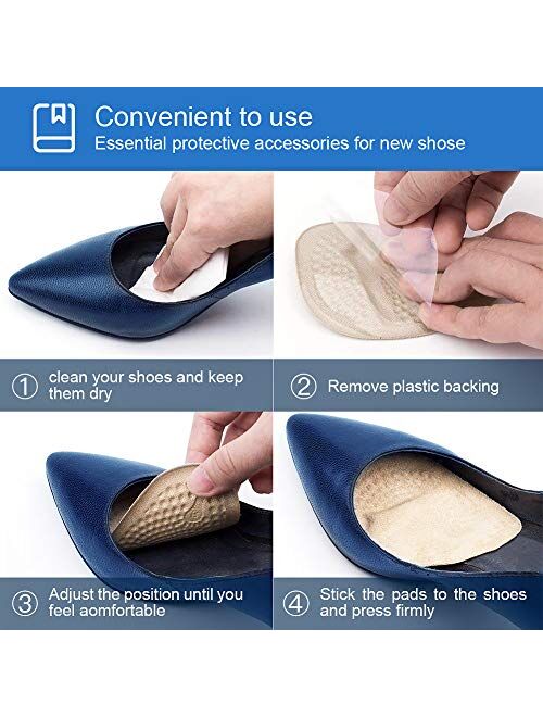 3 Pairs Metatarsal Pads for Women, Professional Reusable Silicone Ball of Foot Cushions, All Day Pain Relief and Comfort, One Size Fits Shoe Inserts, by Mildsun.