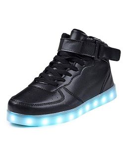 IGxx LED Light Up Shoes Light for Men High Top LED Sneakers USB Recharging Shoes Women Glowing Luminous Flashing Shoes LED Kids