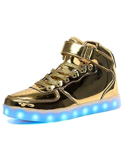 IGxx LED Light Up Shoes Light for Men High Top LED Sneakers USB Recharging Shoes Women Glowing Luminous Flashing Shoes LED Kids