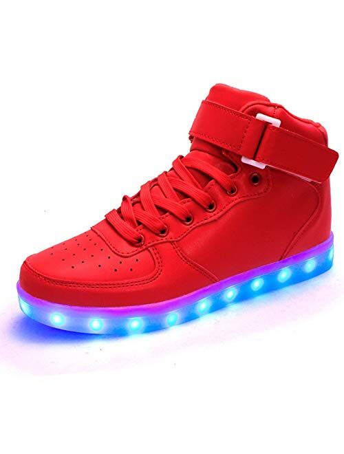 IGxx LED Light Up Shoes Light for Men High Top LED Sneakers USB Recharging Shoes Women Glowing Luminous Flashing Shoes LED Kids