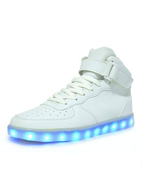 IGxx LED Light Up Shoes Light for Men High Top LED Sneakers USB Recharging Shoes Women Glowing Luminous Flashing Shoes LED Kids