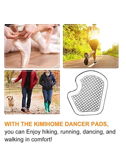 Kimihome Metatarsal Pads 8 Count Gel Cushions, Ball of Foot Cushion Protect and Relieve Metatarsal, Sesamoid, Ball of Foot Pain - 4 Pairs