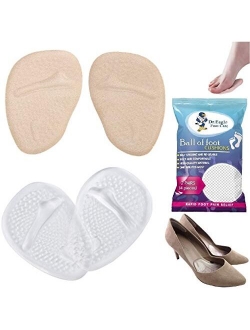 Medical Forefoot Pads Ball of Foot Cushions Gel Insoles Shoe Inserts (Self-Sticking) Metatarsal Pads for Women High Heels to Pain Relief, Dr.Eagle foot care () 2 Pairs