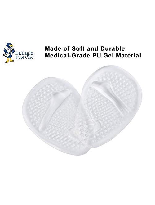 Medical Forefoot Pads Ball of Foot Cushions Gel Insoles Shoe Inserts (Self-Sticking) Metatarsal Pads for Women High Heels to Pain Relief, Dr.Eagle foot care () 2 Pairs