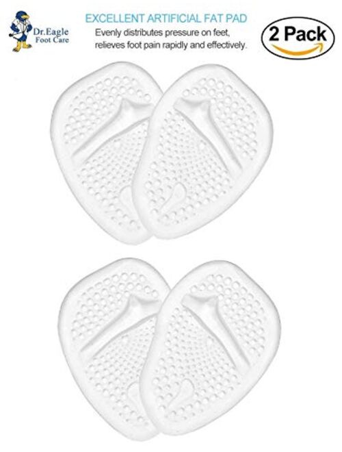 Medical Forefoot Pads Ball of Foot Cushions Gel Insoles Shoe Inserts (Self-Sticking) Metatarsal Pads for Women High Heels to Pain Relief, Dr.Eagle foot care () 2 Pairs