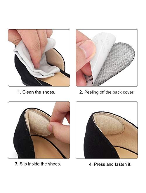 Beautulip Fabric Heel Grips Heel Liner Back of Heel Pads Pack of 6