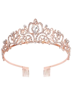 Didder Crystal Tiara Crowns For Women Girls Princess Elegant Crown with Combs Women's Headbands Bridal Wedding Prom Birthday Party Headbands for Women