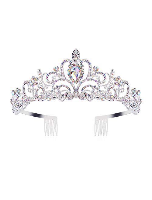 Didder Crystal Tiara Crowns For Women Girls Princess Elegant Crown with Combs Women's Headbands Bridal Wedding Prom Birthday Party Headbands for Women