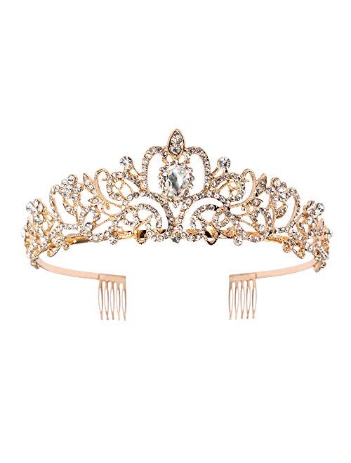 Didder Crystal Tiara Crowns For Women Girls Princess Elegant Crown with Combs Women's Headbands Bridal Wedding Prom Birthday Party Headbands for Women