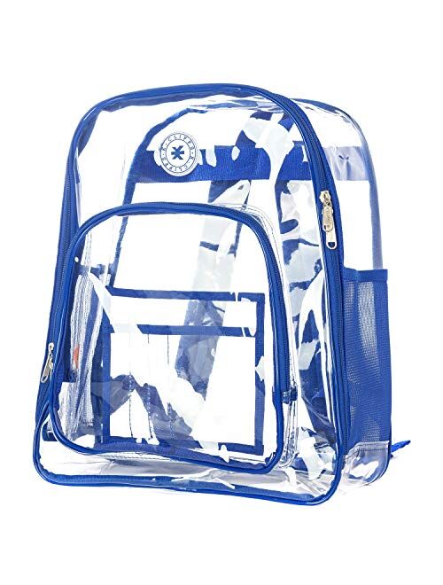 Heavy Duty Clear Backpack See Through PVC Stadium Security Transparent Workbag