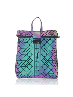 Geometric Backpack Luminous Backpacks Holographic Reflective Bag Lumikay Bags Irredescent Large Rainbow Purses Wallet Set