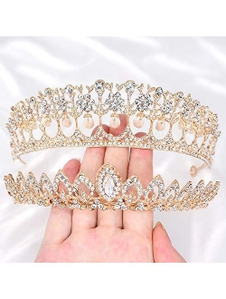 Bridal Wedding Prom Floral Rhinestone Crystal Crown Princess Headband Birthday Tiaras for Women