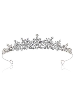 Bridal Wedding Prom Floral Rhinestone Crystal Crown Princess Headband Birthday Tiaras for Women