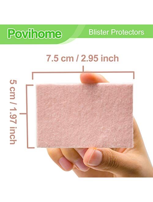 Povihome Moleskin Blister Pads, Heel Cushion, Heel Blister Prevention to Protect Skin from Rubbing Shoes