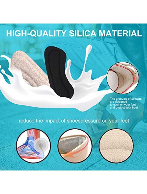 Heel Cushion Inserts, Heel Grips Reusable Self-Adhesive Shoe Inserts Liners for Men's and Women's Shoes too big, Shoe Pads for Preventing Heel Slipping, Rubbing, Non-Slip