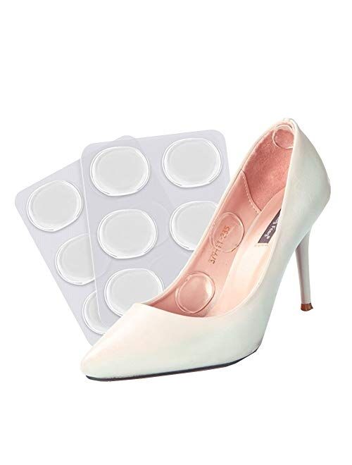 Gel Heel Pads [12 PCS] Soft High Heel Pads Shoe Pads Silicone Gel Heel Cushion Inserts for Women Foot Care Shoe Inserts Pad Insoles, Prevent Back Heel Pain and Improve Lo