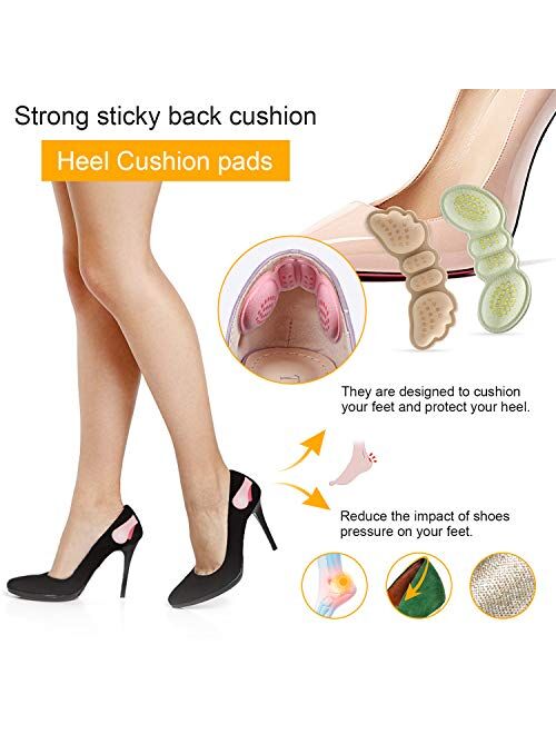 Updated 2020 Version LYLFL [5 Pairs] Heel Cushion Inserts Heel Grips Heel Pads-Suitable for Any Shoes Reusable Adhesive Shoe Inserts Liners for Loose Shoes