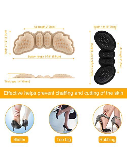 Updated 2020 Version LYLFL [5 Pairs] Heel Cushion Inserts Heel Grips Heel Pads-Suitable for Any Shoes Reusable Adhesive Shoe Inserts Liners for Loose Shoes