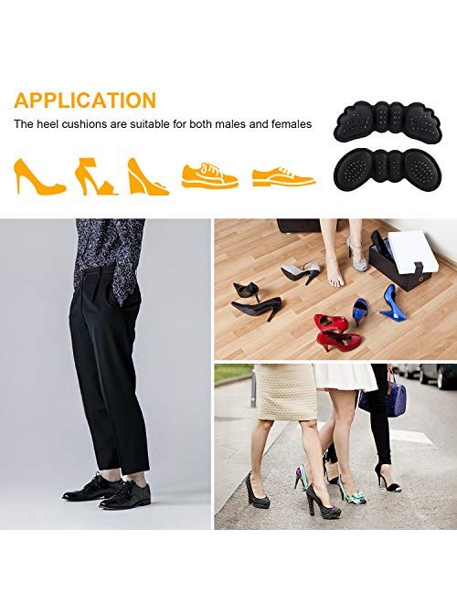 Updated 2020 Version LYLFL [5 Pairs] Heel Cushion Inserts Heel Grips Heel Pads-Suitable for Any Shoes Reusable Adhesive Shoe Inserts Liners for Loose Shoes