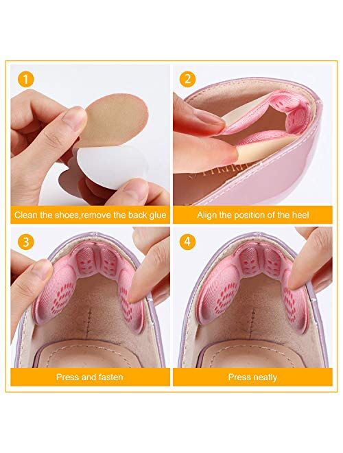 Updated 2020 Version LYLFL [5 Pairs] Heel Cushion Inserts Heel Grips Heel Pads-Suitable for Any Shoes Reusable Adhesive Shoe Inserts Liners for Loose Shoes