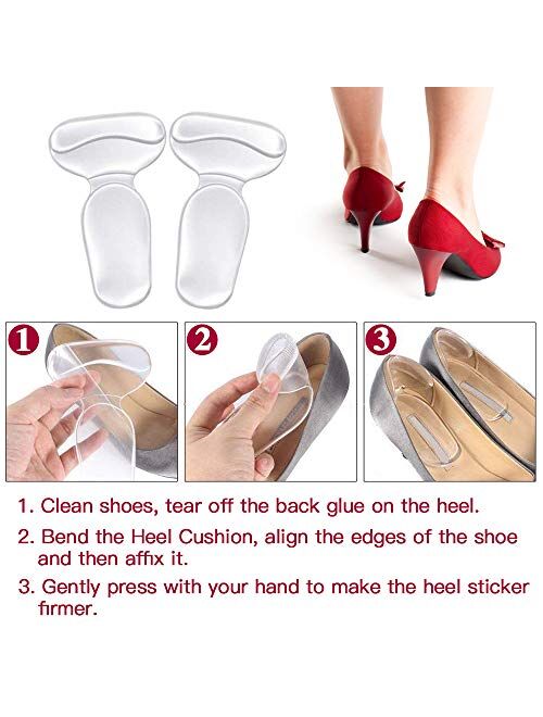 IMOOCARE 3 Pairs High Heel Inserts Invisible Grips - Anti Slip Blister Prevention Shoe Cushion Inserts Foot Pain Relief for Women, Shoe Pads for Too Big Shoes One Size fi