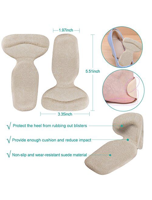 High Heel Pads (8 pcs) - High Heel Inserts, Heel Grips, Anti Slip Shoe Cushion, Ball of Foot Insoles, High Heel Liner, Heel Snugs for Women - Blister Prevention & Improve