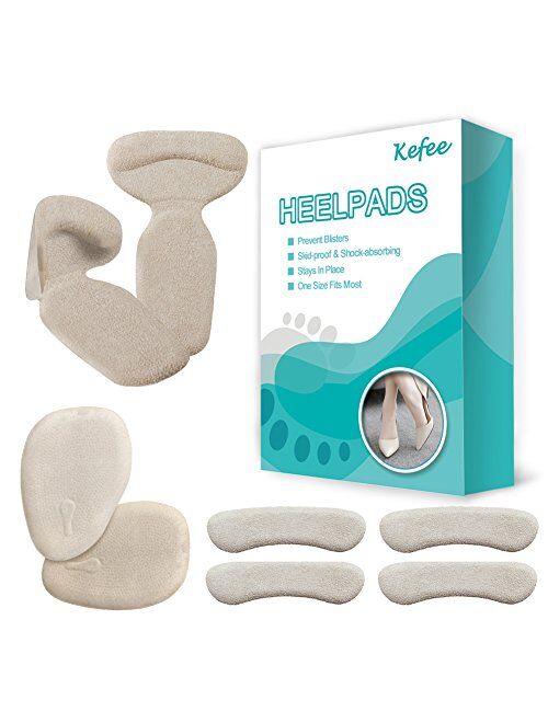 High Heel Pads (8 pcs) - High Heel Inserts, Heel Grips, Anti Slip Shoe Cushion, Ball of Foot Insoles, High Heel Liner, Heel Snugs for Women - Blister Prevention & Improve