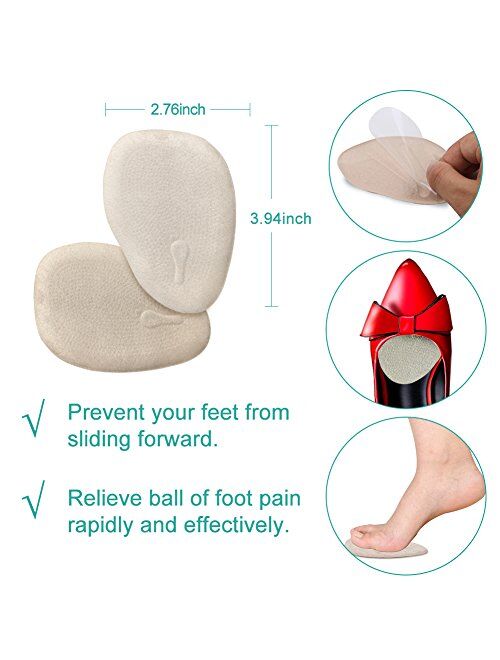 High Heel Pads (8 pcs) - High Heel Inserts, Heel Grips, Anti Slip Shoe Cushion, Ball of Foot Insoles, High Heel Liner, Heel Snugs for Women - Blister Prevention & Improve