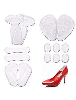 Sunnyac Heel Cushion Inserts, Heel Grips for Women, Nonslip Self-Adhesive Silicone Shoe Insoles, Pads, Liners and Protectors for Shoes or High Heels Too Big, Preventing F