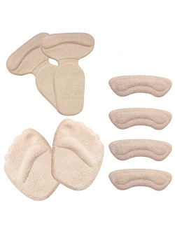 Sunnyac Heel Cushion Inserts, Heel Grips for Women, Nonslip Self-Adhesive Silicone Shoe Insoles, Pads, Liners and Protectors for Shoes or High Heels Too Big, Preventing F