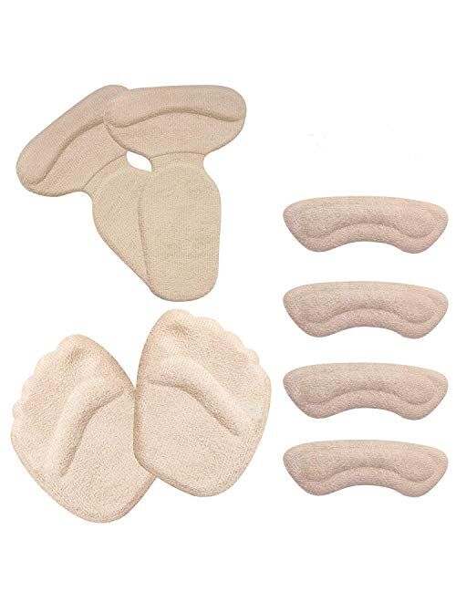 Sunnyac Heel Cushion Inserts, Heel Grips for Women, Nonslip Self-Adhesive Silicone Shoe Insoles, Pads, Liners and Protectors for Shoes or High Heels Too Big, Preventing F