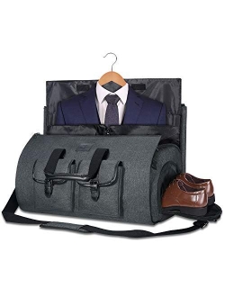 Carry-on Garment Bag Large Duffel Bag Suit Travel Bag Weekend Bag Flight Bag with Shoe Pouch for Men Women (Dark Grey2)